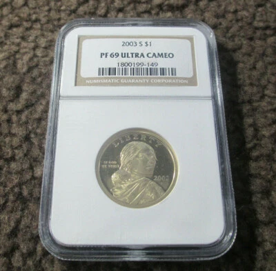2003-S $1 NGC PF69 Ultra Cameo Sacagawea Proof Dollar NGC Certified #1800199-149 - Image 1 of 4