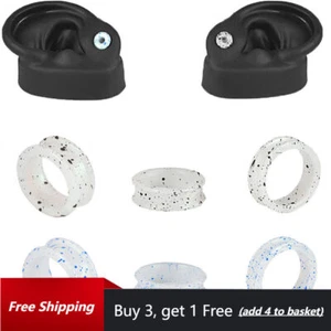 1Pair Hollow Ear Plugs Ear Flesh Tunnel Expanders Lobe Stretcher Silicone 6-25mm - Picture 1 of 9