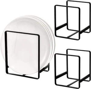 3 Pieces Metal Dish Organizer, Plate Organizer for Cabinet, Kitchen Storage C... - Picture 1 of 1