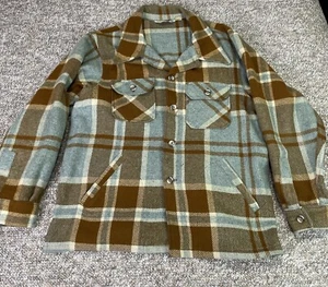 Camisa Woolrich Vintage Años 70 Para Hombre Chaqueta Cazadora XL Beige Verde Abotonada A Cuadros - Imagen 1 de 12