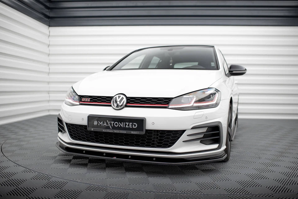 Frontlippe V.1 für VW Golf 7 GTI GTD Facelift Glanz Frontspoiler Maxton mit ABE - Bild 1 von 4