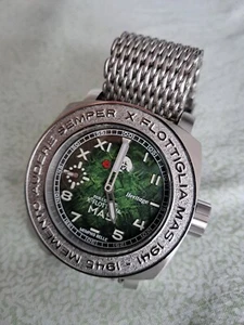 OROLOGIO PREDATOR HERITAGE M.BELLE MECCANICO XMAS MILITARY WATCH - Foto 1 di 12