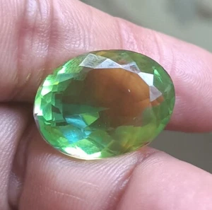 20.70 CT Wonderful Bi-color Oval Cut Shape Doublet Tourmaline Loose Gemstones - Picture 1 of 8