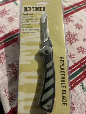 Cuchillo de hoja reemplazable Old Timer con hojas de bisturí intercambiables 12 hojas Foto 1 de 4