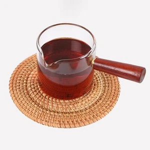 Natural Rattan Coaster Handwoven Drink Coaster for Coffee Cup Coutertop Bowl - Picture 1 of 6