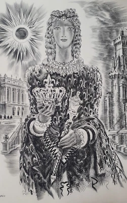 Rare gravure au burin  "La royauté" Albert DECARIS Club du Livre grand format - Photo 1/4