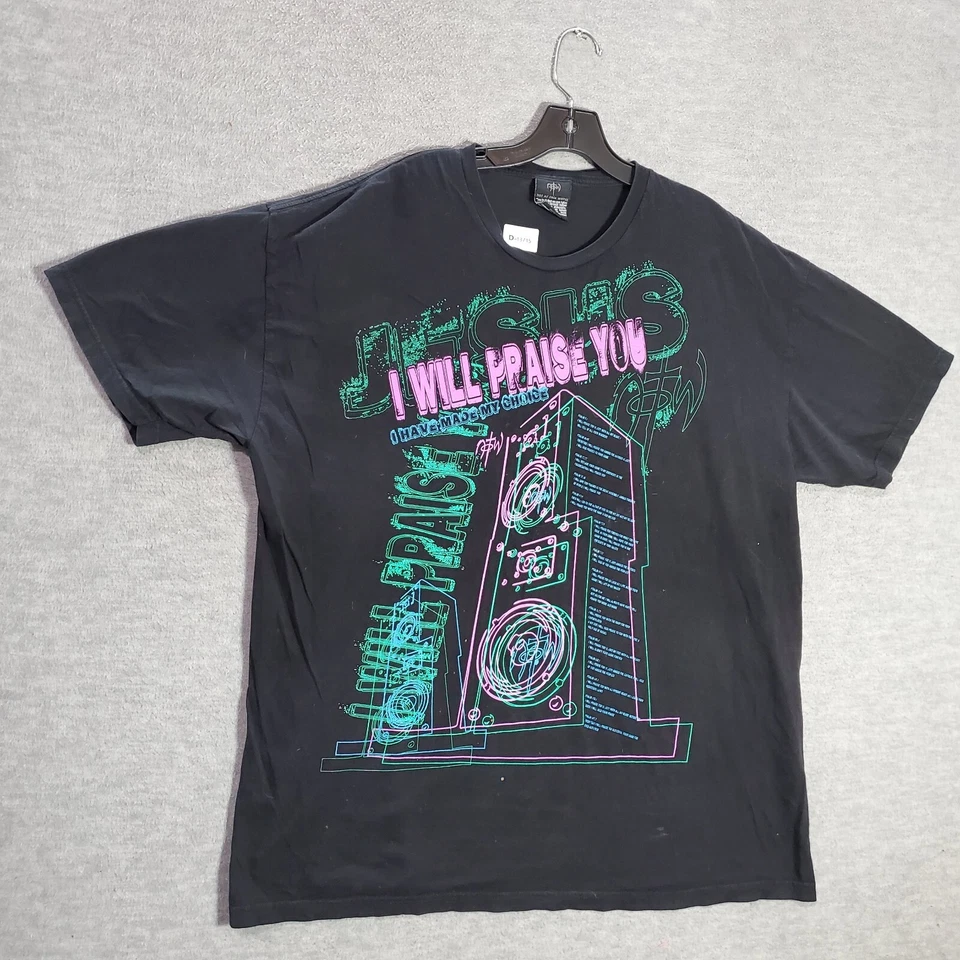 Camiseta de hombre vintage NOTW 2XL negra Jesús te alabaré camiseta gráfica Foto 1 de 4