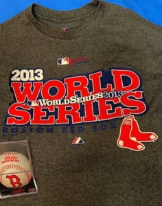 GUC 2013 BOSOX BOSTON RED SOX World Series TSHIRT Size + AUTH BASEBALL in case - Picture 1 of 15