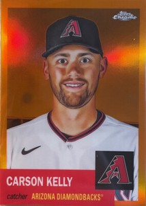 2022 Topps Chrome Platinum #284 Carson Kelly Orange Refractor #/25 Diamondbacks