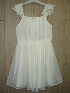 Next Girls Ivory Frilled Sleeve Chiffon Dress Age 12 152cm - Picture 1 of 5