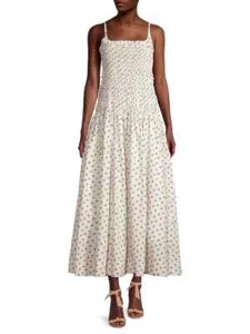 NWT $475 Rebecca Taylor Size 8 Suzanne Fleur Smocked Poplin Dress #122901D011 - Picture 1 of 5
