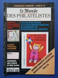LE MONDE DES PHILATELISTES / Novembre 1997 Numéro 523 / Revue Magazine Timbres - Picture 1 of 2