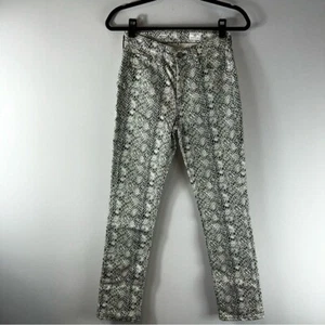 Pantalones AG Adriano Goldschmied The Mari tiro alto rectos estampado de serpiente talla 26R - Imagen 1 de 12
