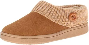 Clarks Womens Slipper Suede Leather Knitted Collar Clog Slippers - Plush Faux - Picture 1 of 6
