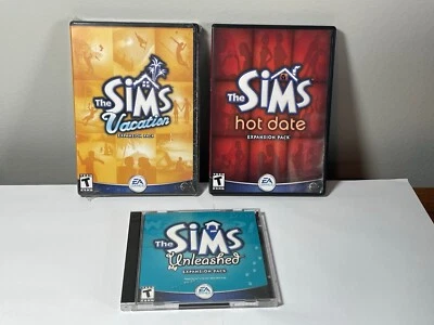 The Sims Lot Of 3 Expansion Packs - Hot Date, Unleashed, Vacation (SEALED) - Image 1 of 4