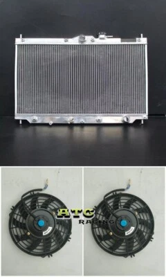 Radiador de aluminio + ventilador para Honda Accord 1990-1993/1992-1996 Honda Prelude 2,2 L l4 Foto 1 de 4