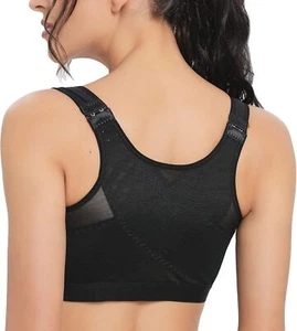 Womens' Front Closure Bras Wireless Back Support Full Coverage (Size:M) - Picture 1 of 6
