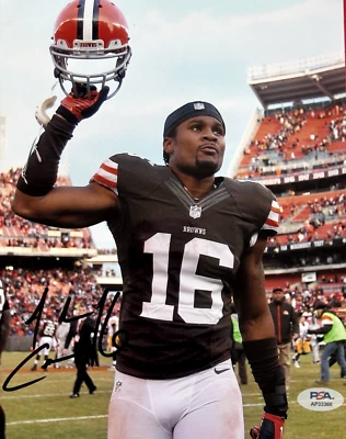 JOSH CRIBBS 签名 8 x 10 克利夫兰布朗照片 PSA DNA 正品证书 NFL 肯特州立大学 — 第 1/4 张图片
