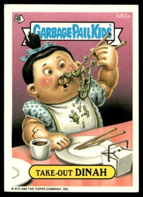 Garbage Pail Kids #582a Take-Out Dinah Series 15 1988 Non Die-Cut Variant MP - Image 1 of 2