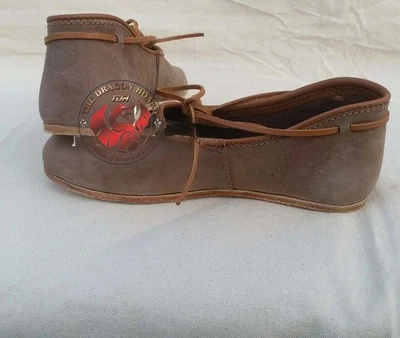 Medieval boots Leather lace-up boots Renaissance footwear Historical reenactment - Image 1 of 4