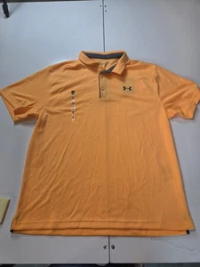 $45 Men’s Under Armour Tech Golf Polo - Sz. XL, Nova Orange/Dark Gray H-3 - Picture 1 of 6