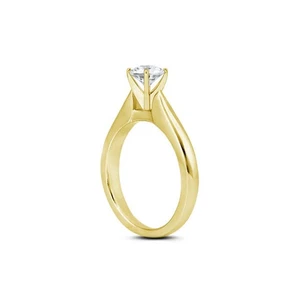 Anillo de compromiso solitario de oro de 14K con diamantes naturales certificados redondos E SI1 5,10 quilates - Imagen 1 de 4