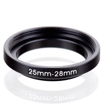 25mm-28mm Step Up Ring 25-28 DSLR Camera / 25mm Lens to 28mm Filter Cap Hood - Image 1 of 4