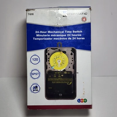 Interruptor temporizador mecánico Intermatic T101R 24 horas para luces exteriores o paisaje Foto 1 de 4