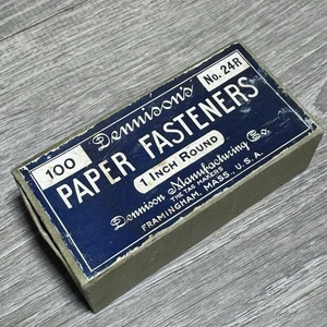 Vintage Dennison's #24R - 100, 1" Round Paper Fasteners Framingham, Mass - Picture 1 of 6