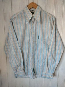 Vintage label Ben Sherman blue and Mustard long sleeved large shirt - Picture 1 of 9