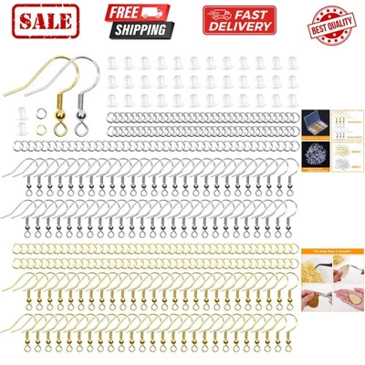 Hypoallergenic Earring Hooks, 600Pcs Earring Making Kit with Hypoallergenic E... - Image 1 of 4