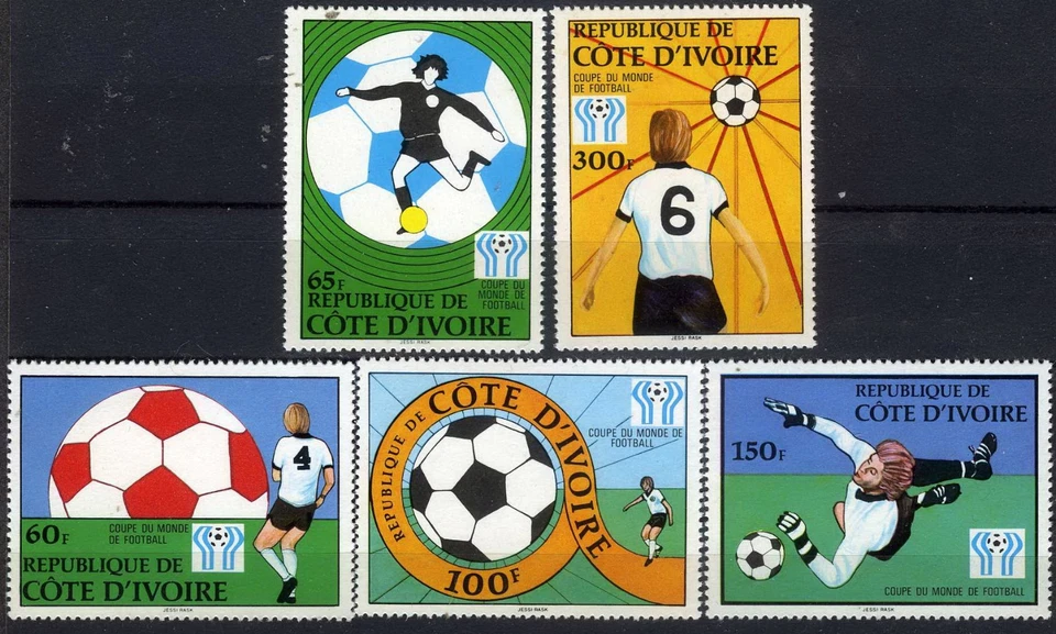 Copa Mundial de Fútbol Costa de Marfil 1978 MNH (SC# 466-470) Foto 1 de 1