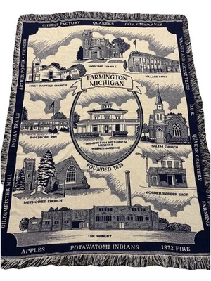 Manta de tapiz tejida de colección Farmington Michigan Foto 1 de 4
