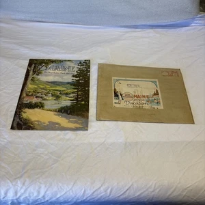 Folleto de viaje Maine 1941 The Place to Live Work & Play con correo original - Imagen 1 de 10