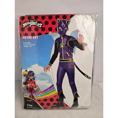 Miraculous Astro Cat Costume Child Medium 8-10 Jumpsuit Mask Wings Tail NWT - Image 1 of 4