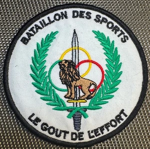 ECUSSON PATCH MILITAIRE, BATAILLON DES SPORTS, LE GOÛT DE L’EFFORT (ECU 89) RARE - Picture 1 of 2