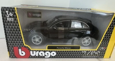 1:24 Porsche Macan 3.0 V6 2014 Burago Diecast LGB G Escala Modelo Coche 21077 Negro Foto 1 de 4