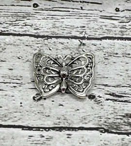 Napier Schmetterling Brosche silberfarben mit Napier Signatur Stempel Vintage 1,25" - Bild 1 von 5