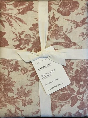 Pottery Barn Rosewood Sorrel Toile Floral Duvet Cover - KING / CAL - NEW - Image 1 of 4