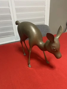 Large Brass Deer Vintage Brass Hollywood Regency Mid-Century Modern MCM - Picture 1 of 7