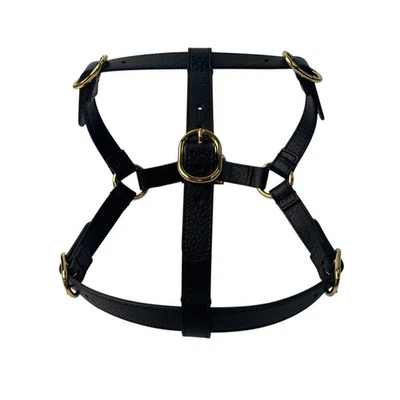 Gucci imbracatura per animali domestici 692963 metallo nero oro M - Immagine 1 di 4