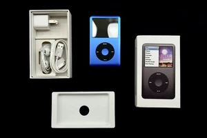 Blue iPod Classic 7th Gen (Thin), 1TB Storage, 3800mah Battery - Picture 1 of 3