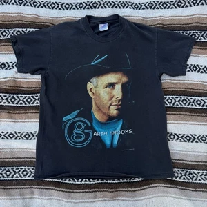 Vintage 1998 Garth Brooks Double Live Country Music Concert Faded Black Shirt L - Picture 1 of 8