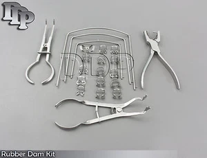 Rubber Dam Kit of 21 Pcs. & Clamps of Your Choice Dental Orthodontic Instruments - Picture 1 of 3