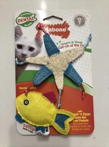 Nylabone Insert-A-Treat Cat-ch del día pez estrella gato juguete botín dental hierba gatera - Imagen 1 de 3