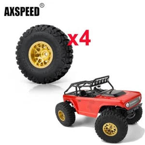 AXSPEED 4PCS Für RC 1/18 1/24 TRX4M SCX24 Beadlock Felgen & Reifen 62mm 310.5g - Bild 1 von 9