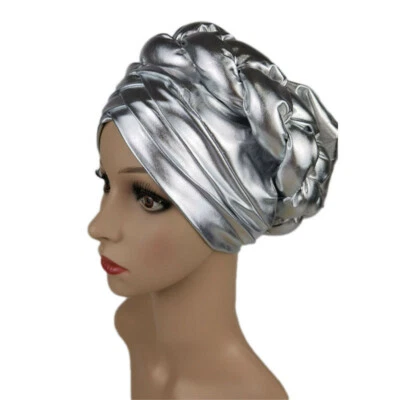 Gorra turbante africana para mujeres gorro para cabello hijabs envoltura para la cabeza sombrero musulmán gorras geles automáticos Foto 1 de 4