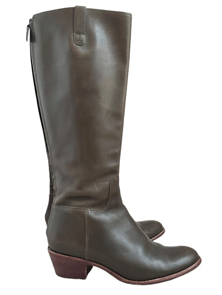 Botas de equitación Cole Haan para mujer 7,5 cuero Wesley hasta la rodilla boho verde occidental Foto 1 de 4