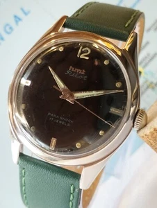 HMT PILOT 17 JEWELS WINDING BLACK DIAL 030189 INDIA MEN'S FULL WORKING VINTAGE - Picture 1 of 21