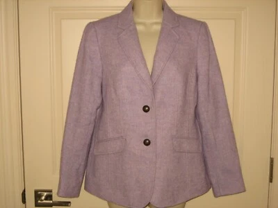 TALBOTS~ Lavender Herringbone Tweed Wool Blend 2 Button Blazer ~ SZ 8~ - Image 1 of 4